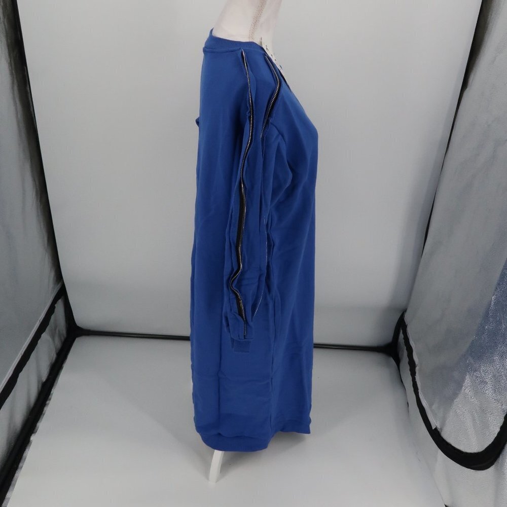 Tov Holy Blue Sweatshirt Dress w Zipper Detail Size 42-Oversized Large  NWT - Picture 13 of 16